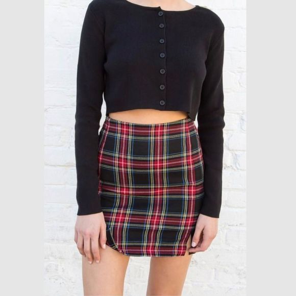 Brandy Melville Tops - Brandy Melville Button up cropped fit cotton long sleeve top in black Sz S/M